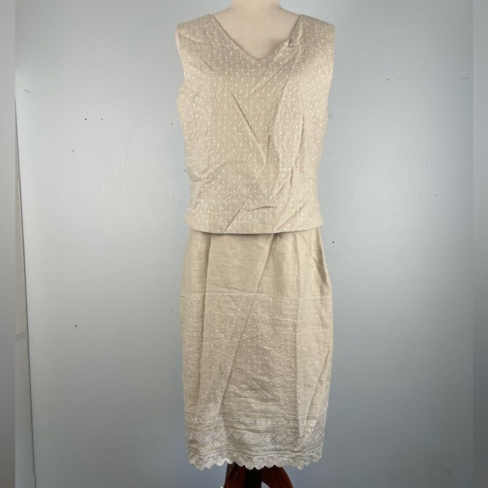 NWT Vintage Laura Leigh Ltd. Linen Top and Matching Skirt Size 10